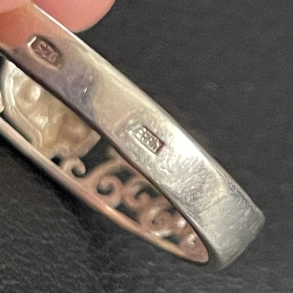 Vintage Sterling Silver Elephant Ring Filigree Band Two Tone Boho 925 Size 10 - Picture 6 of 10